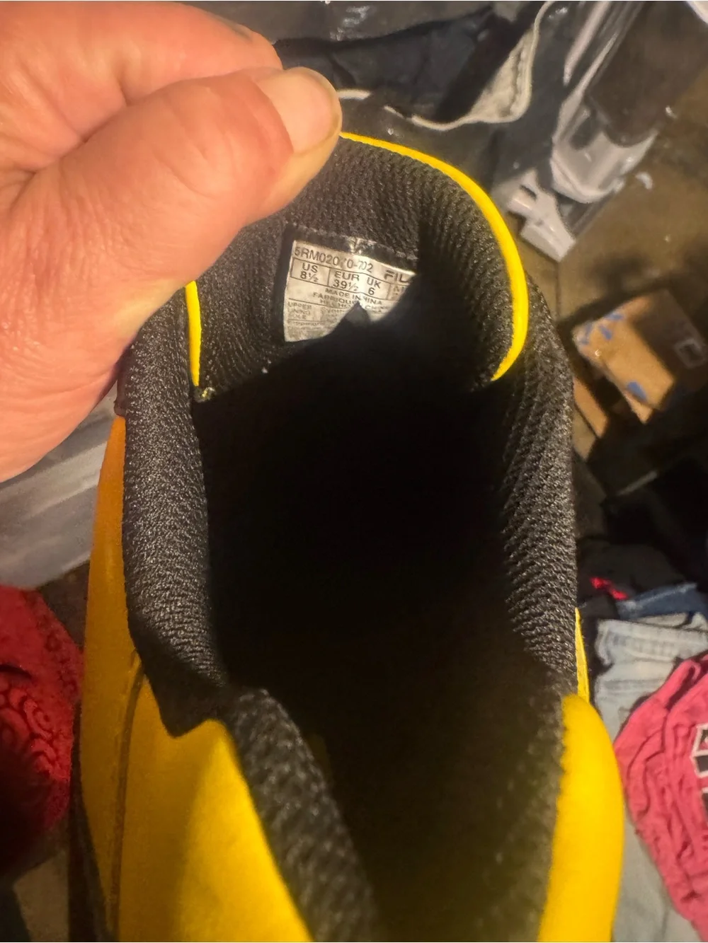 FILA Men's Yellow and Black Low-Top Sneakers